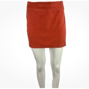 Lacoste Sz 36 4 Mini Terry Logo Printed Preppy Look Skirt Orange Cotton Blend